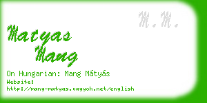 matyas mang business card